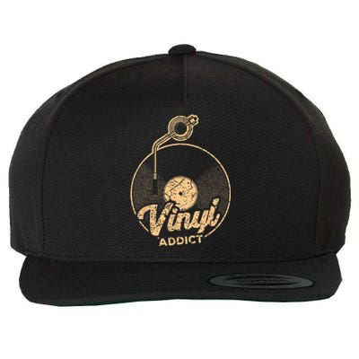 Vinyl Turntable Music Retro LP Record Player DJ Wool Snapback Cap