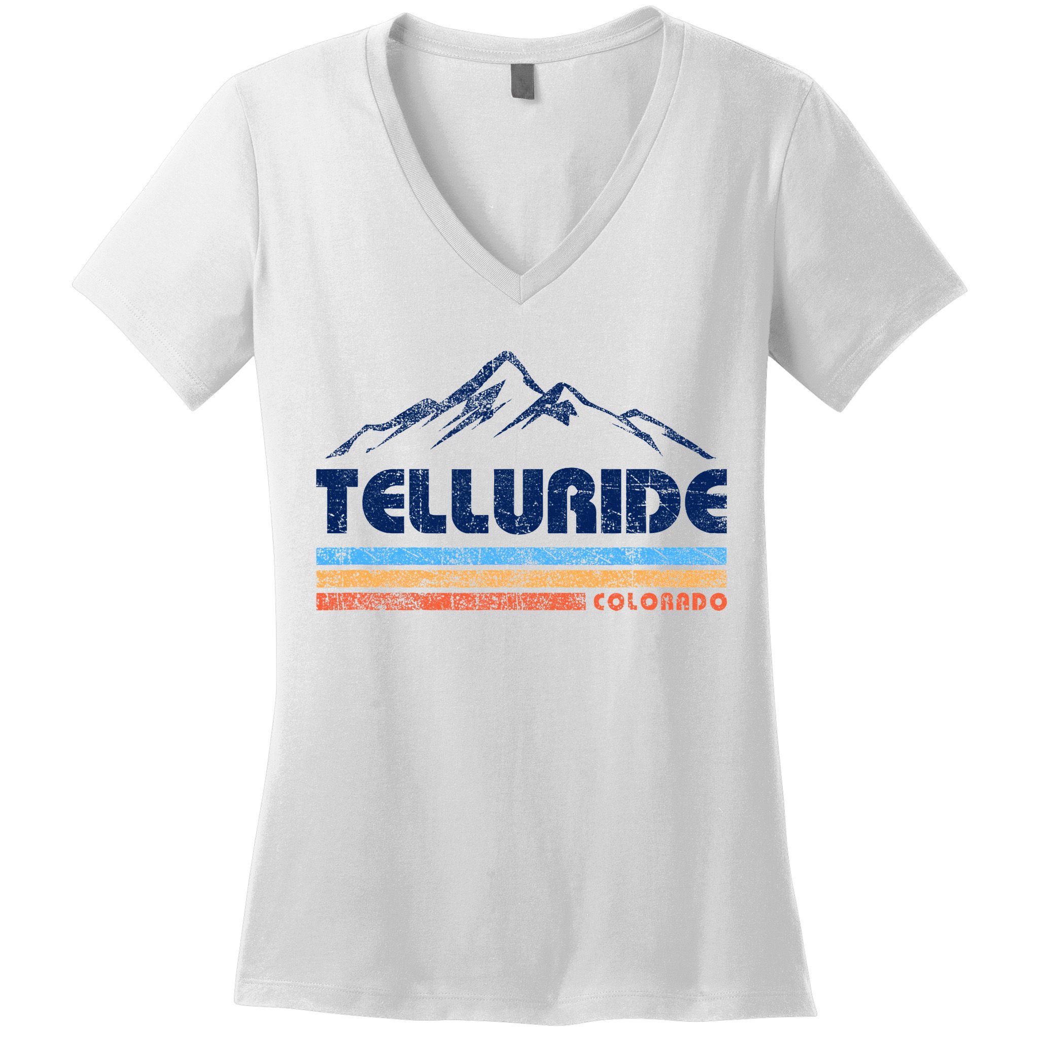 Vintage Telluride Mountain Women's V-Neck T-Shirt