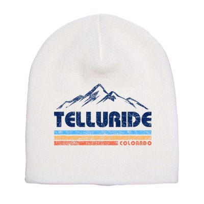 Vintage Telluride Mountain Short Acrylic Beanie