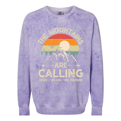 Vintage The Mountains Are Calling Space Splash Big Thunder Colorblast Crewneck Sweatshirt