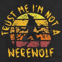 Vintage Trust Me I´m Not A Werewolf Full Moon Wolf Halloween Beanie