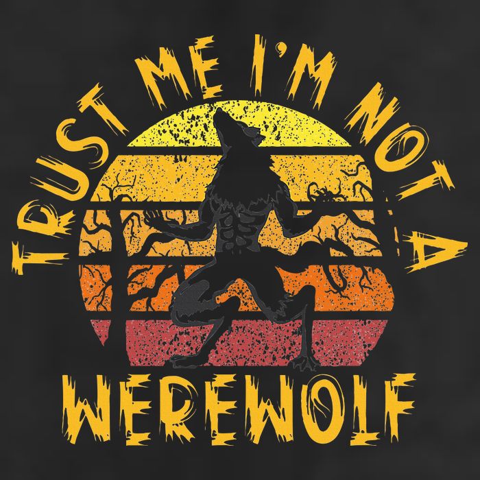 Vintage Trust Me I´m Not A Werewolf Full Moon Wolf Halloween Beanie