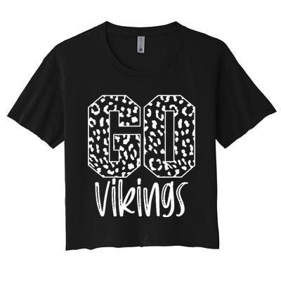 Vikings Team Mascot School Spirit Game Night Women's Crop Top Tee