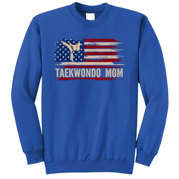 Vintage Taekwondo Mom American Usa Flag Sports The Kick Cool Gift Sweatshirt