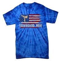 Vintage Taekwondo Mom American Usa Flag Sports The Kick Cool Gift Tie-Dye T-Shirt