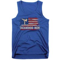 Vintage Taekwondo Mom American Usa Flag Sports The Kick Cool Gift Tank Top