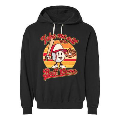 Vintage Take Me Out To The Ball Game Mascot Garment-Dyed Fleece Hoodie
