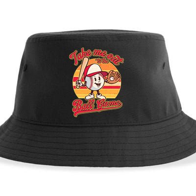 Vintage Take Me Out To The Ball Game Mascot Sustainable Bucket Hat