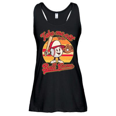 Vintage Take Me Out To The Ball Game Mascot Ladies Essential Flowy Tank