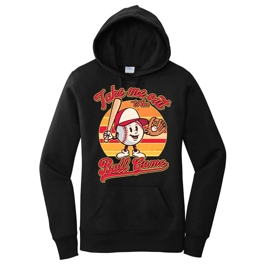 Vintage Take Me Out To The Ball Game Mascot Women's Pullover Hoodie