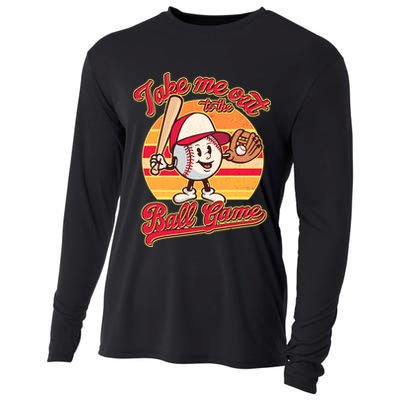 Vintage Take Me Out To The Ball Game Mascot Cooling Performance Long Sleeve Crew