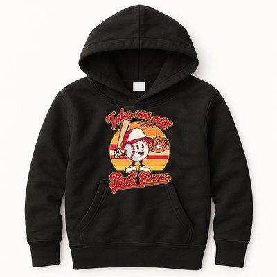 Vintage Take Me Out To The Ball Game Mascot Kids Hoodie