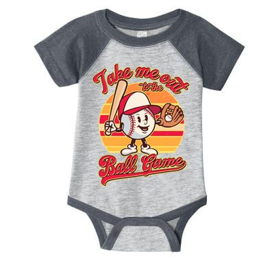 Vintage Take Me Out To The Ball Game Mascot Infant Baby Jersey Bodysuit