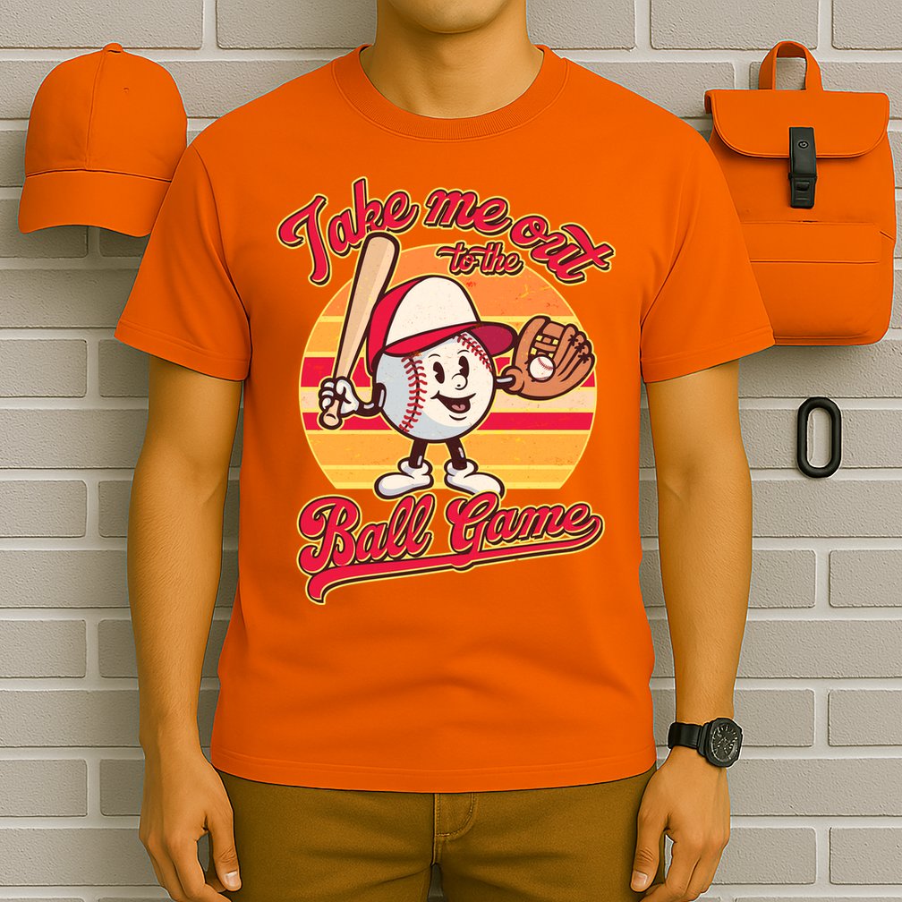 Vintage Take Me Out To The Ball Game Mascot T-Shirt