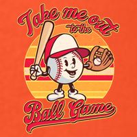 Vintage Take Me Out To The Ball Game Mascot T-Shirt