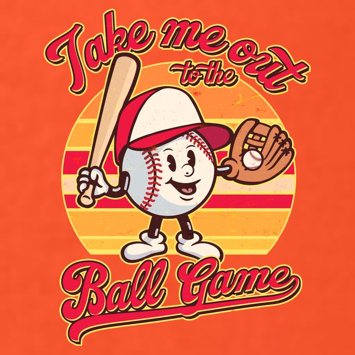 Vintage Take Me Out To The Ball Game Mascot T-Shirt
