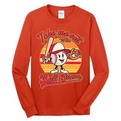 Vintage Take Me Out To The Ball Game Mascot Tall Long Sleeve T-Shirt