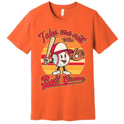 Vintage Take Me Out To The Ball Game Mascot Premium T-Shirt