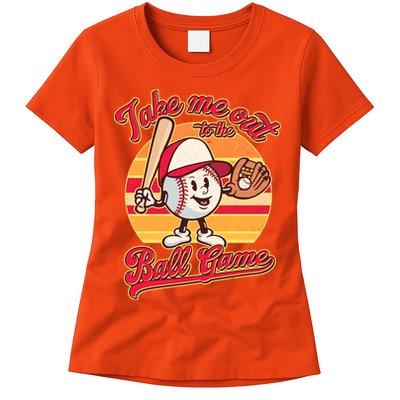 Vintage Take Me Out To The Ball Game Mascot Womens T-Shirt