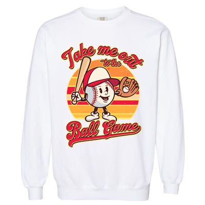 Vintage Take Me Out To The Ball Game Mascot Garment-Dyed Sweatshirt