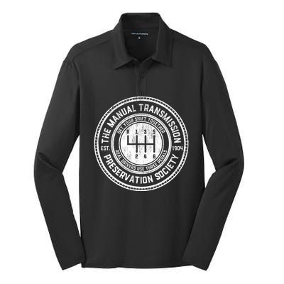 Vintage The Manual Transmission Preservation Society Silk Touch Performance Long Sleeve Polo