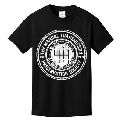 Vintage The Manual Transmission Preservation Society Kids T-Shirt