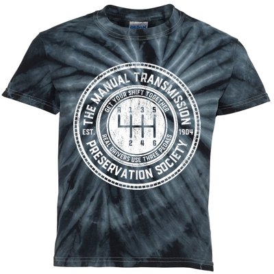 Vintage The Manual Transmission Preservation Society Kids Tie-Dye T-Shirt