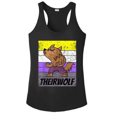 Vintage Theirwolf Nonbinary Pride Non Binary LGBTQ Ladies PosiCharge Competitor Racerback Tank