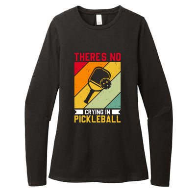 Vintage There's No In Crying Pickleball Paddles Sport Gift Womens CVC Long Sleeve Shirt