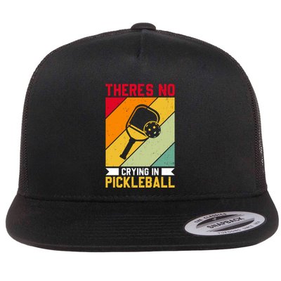 Vintage There's No In Crying Pickleball Paddles Sport Gift Flatbill Hat