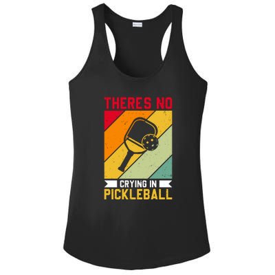 Vintage There's No In Crying Pickleball Paddles Sport Gift Ladies PosiCharge Competitor Racerback Tank