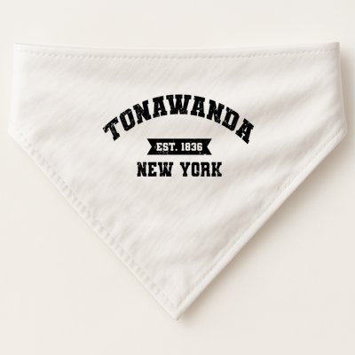 Vintage Tonawanda New York Ny Athletic Sports Style V Neck USA-Made Doggie Bandana