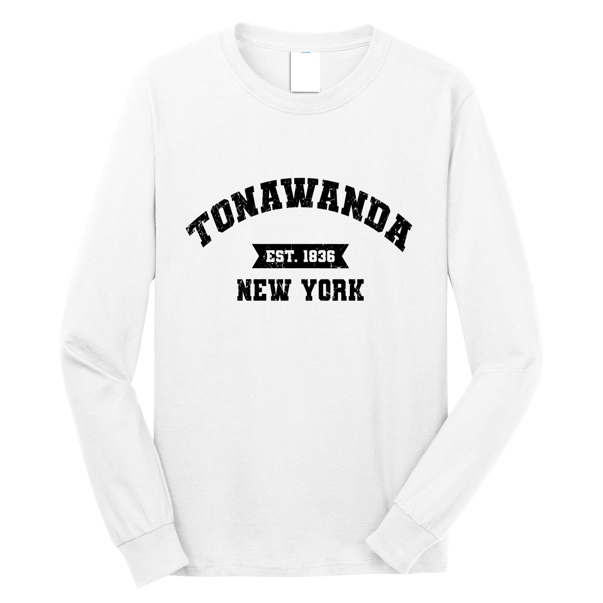 Vintage Tonawanda New York Ny Athletic Sports Style V Neck Long Sleeve Shirt