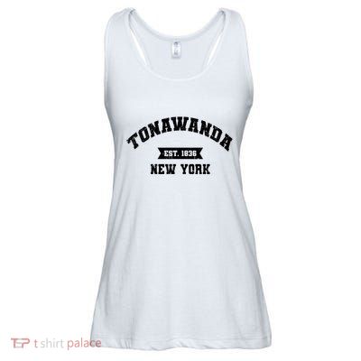 Vintage Tonawanda New York Ny Athletic Sports Style V Neck Ladies Essential Flowy Tank