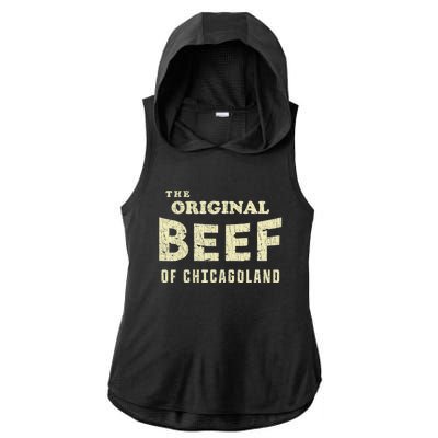 Vintage The Original Beef Of Chicagoland Ladies PosiCharge Tri-Blend Wicking Draft Hoodie Tank