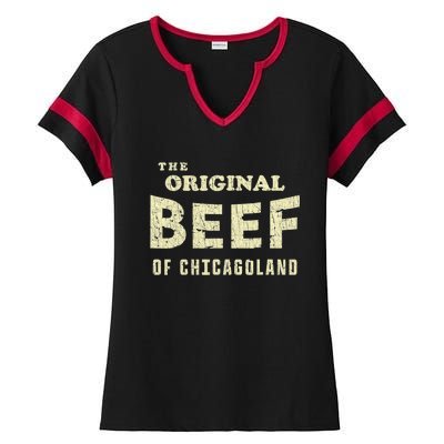 Vintage The Original Beef Of Chicagoland Ladies Halftime Notch Neck Tee