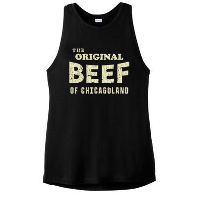 Vintage The Original Beef Of Chicagoland Ladies PosiCharge Tri-Blend Wicking Tank