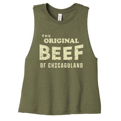 Vintage The Original Beef Of Chicagoland Women's Racerback Cropped Tank