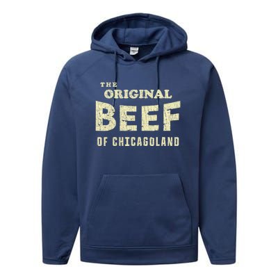 Vintage The Original Beef Of Chicagoland Performance Fleece Hoodie