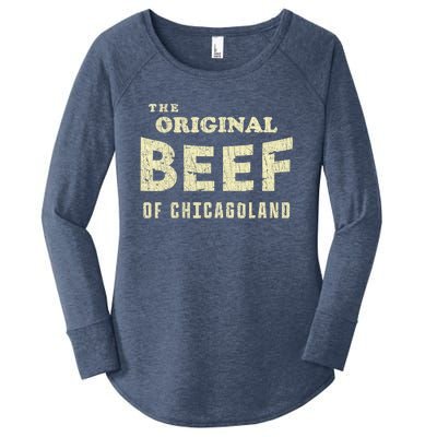 Vintage The Original Beef Of Chicagoland Women's Perfect Tri Tunic Long Sleeve Shirt