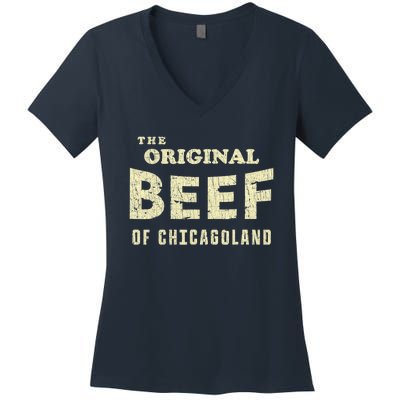 Vintage The Original Beef Of Chicagoland Women's V-Neck T-Shirt