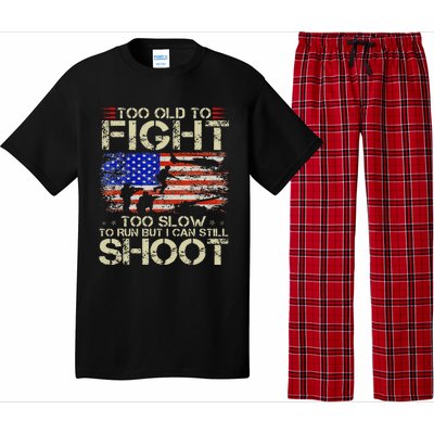 Vintage Too Old To Fight Too Slow To Run Veteran Pajama Set