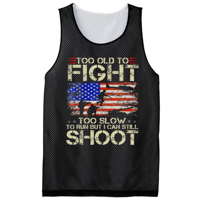 Vintage Too Old To Fight Too Slow To Run Veteran Mesh Reversible Basketball Jersey Tank