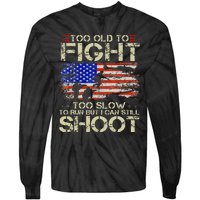 Vintage Too Old To Fight Too Slow To Run Veteran Tie-Dye Long Sleeve Shirt