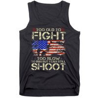 Vintage Too Old To Fight Too Slow To Run Veteran Tank Top