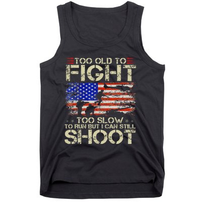 Vintage Too Old To Fight Too Slow To Run Veteran Tank Top