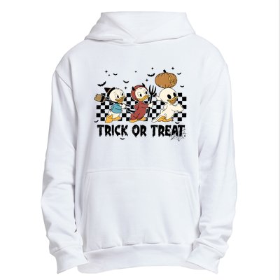 Vintage Trick Or Treat Three Ducks Halloween Funny Duck Spooky Season Urban Pullover Hoodie