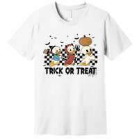 Vintage Trick Or Treat Three Ducks Halloween Funny Duck Spooky Season Premium T-Shirt