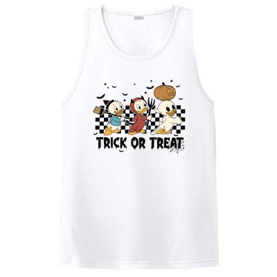 Vintage Trick Or Treat Three Ducks Halloween Funny Duck Spooky Season PosiCharge Competitor Tank