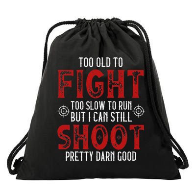 Vintage Too Old To Fight Too Slow To Run Veteran Drawstring Bag